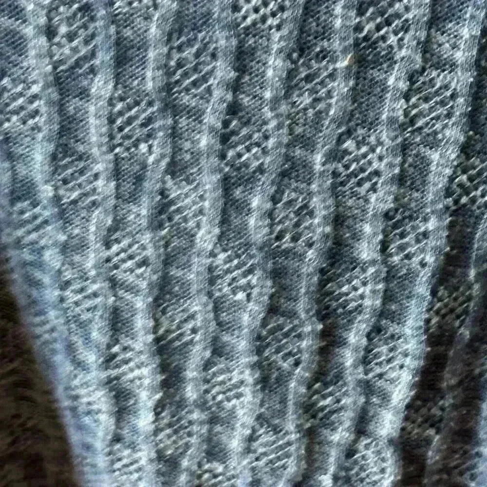 Heather blue swing sweater tank top,‎ size xl. Crochet back with flowers. - Picture 5 of 11